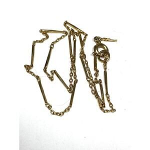 Crown Trifari Necklace Delicate Chain Linked Hold Tone 15” Vintage Estate